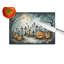 Graveyard Spooky Halloween Glass Cutting Board Large