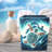 Resin Nautical Wastebasket Sea Turtle Wave Design