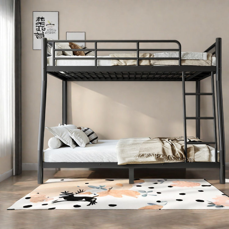 Lits en métal gain de place Full XL superposés à Queen, cadre en acier, style industriel moderne pour la maison