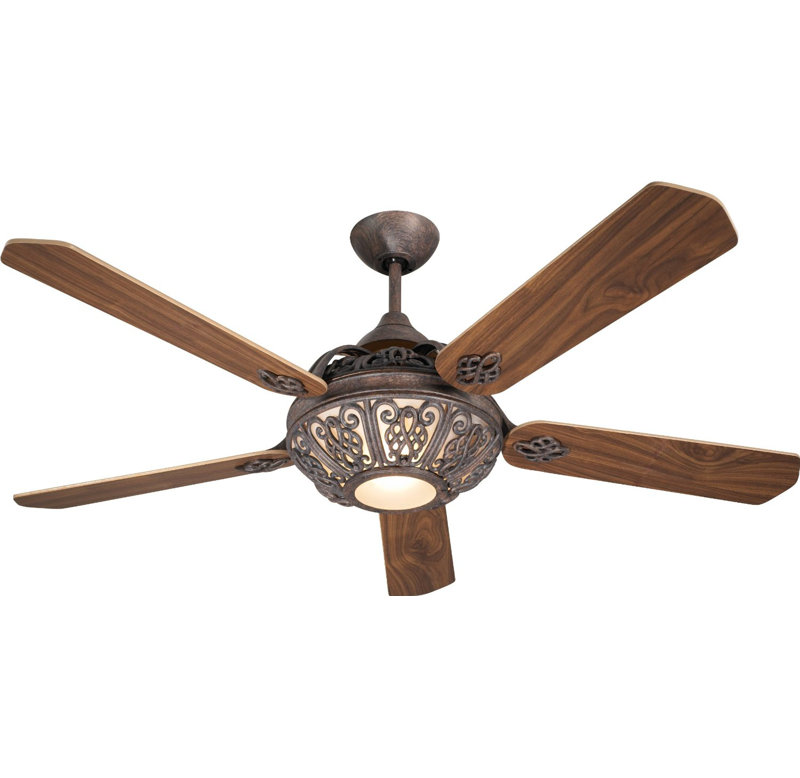 Kivalina 132cm Ceiling Fan with Light Kit, With remote control