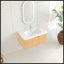 Meuble-lavabo flottant mural en bois massif de 30 po avec rebord incurvé, finition noyer naturel et lavabo en céramique-1996291599-1996291598