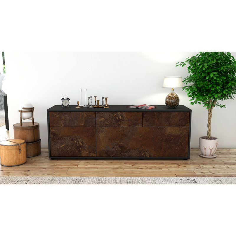 Yamada TV Stand, Rust / Matte Anthracite