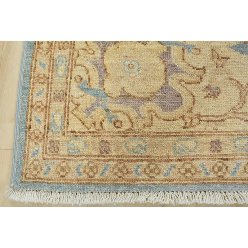 One-of-a-Kind Rectangle 8'2" X 10'1" New Age Wool Area Rug in Blue/Beige