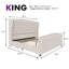 Lit King Dulane capitonné profond avec tête de lit à oreilles ornée de clous décoratifs, couleur crème-1092588059-1092588058