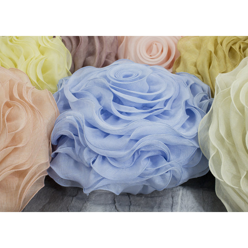 Floral Throw Pillow, Blue, Polyester/Polyfill