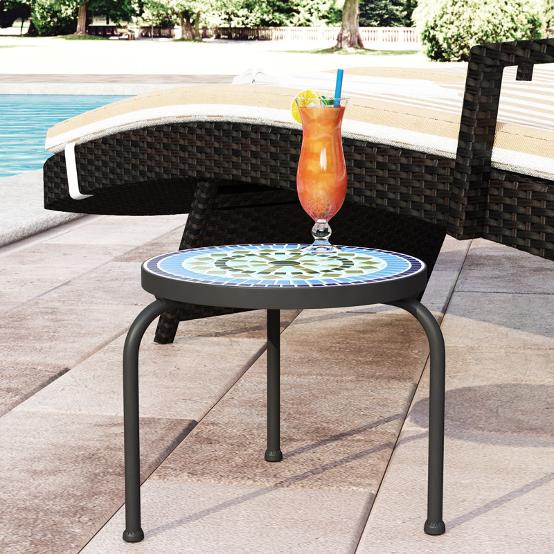 Sebago Round Outdoor Side Table , 13 " W 13.25 " D