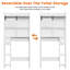 Armoire de rangement de salle de bain au-dessus de la toilette avec porte coulissante, organisateur compact de 7,5 po de profondeur avec tablettes à 3 niveaux et porte-papier hygiénique