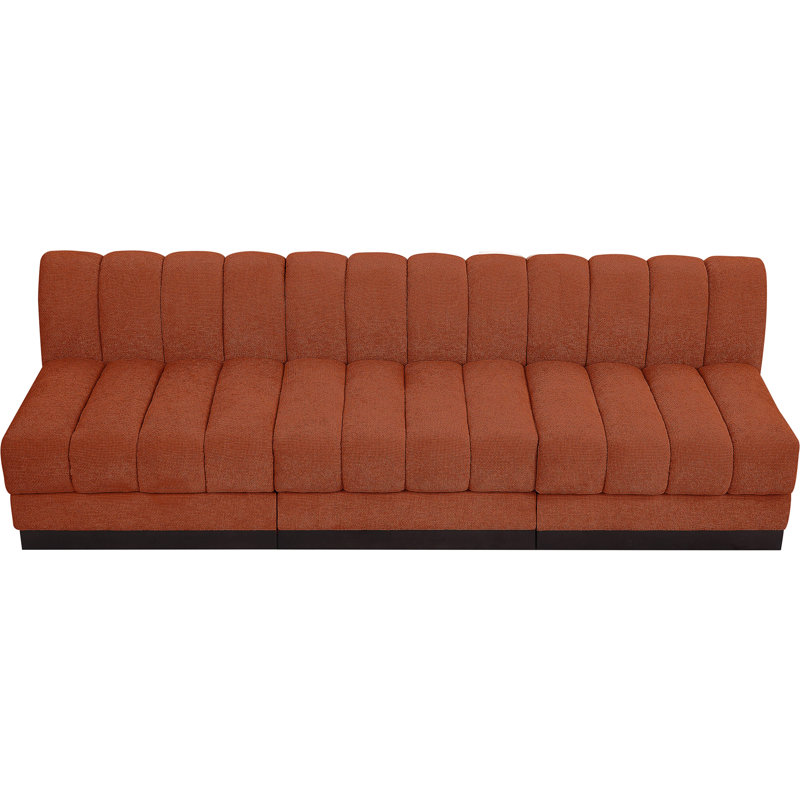 Canapé rembourré 96 po Quinn, Tissu cognac chenille