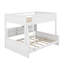 Lit double superposé au-dessus de grand lit double avec armoires et port USB-211827419