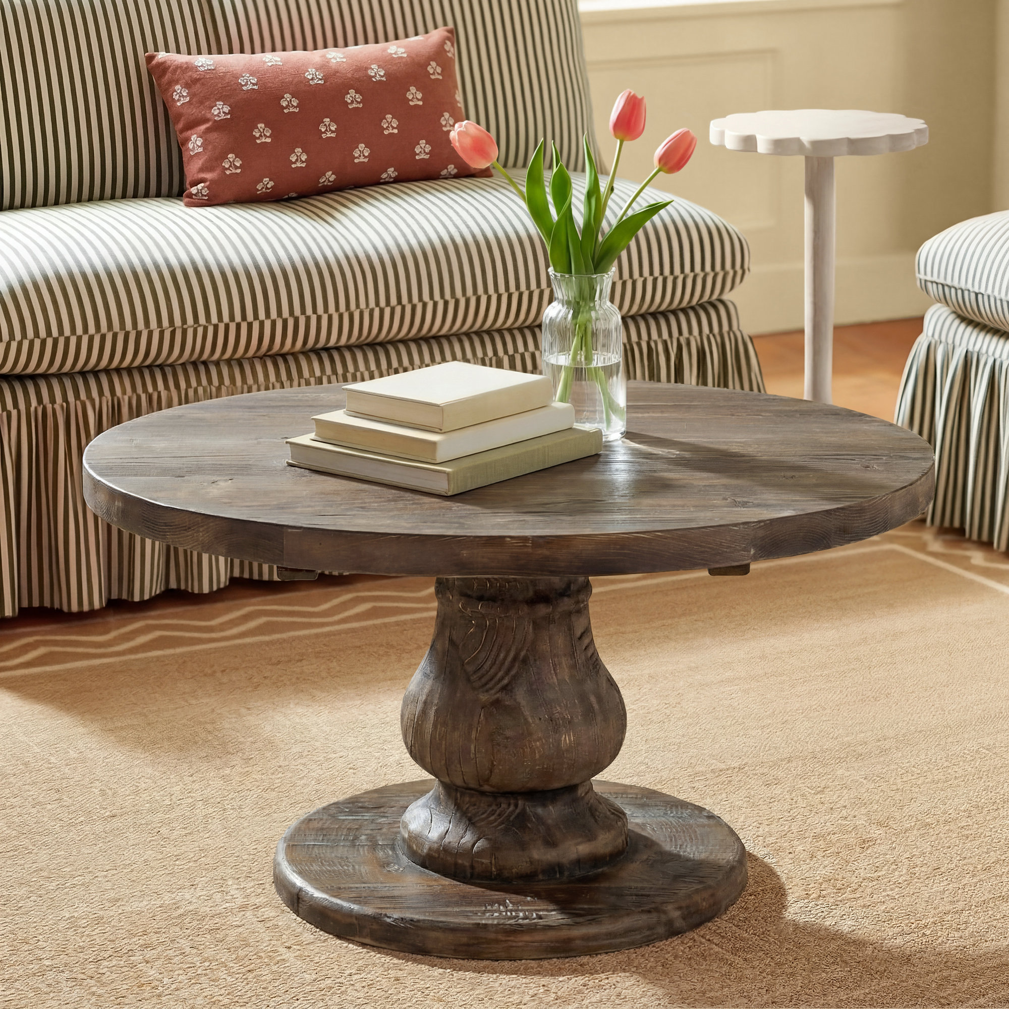 Farrer Solid Wood Single Coffee Table, Rustic Brown