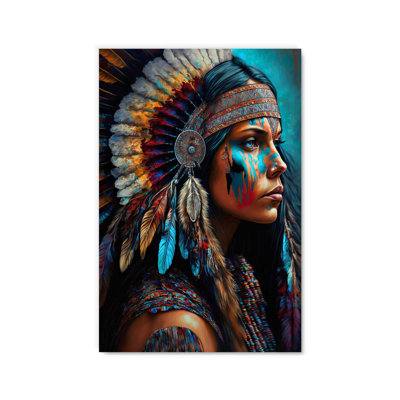 "Nature and Spirituality" Native American Woman Headdress Acrylic Print