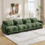 Canapé de soutien surdimensionné en chenille 4 places avec 4 coussins de taille exquise, conception ergonomique incurvée, canapé modulaire facile à assembler pour le bureau du salon, vert
