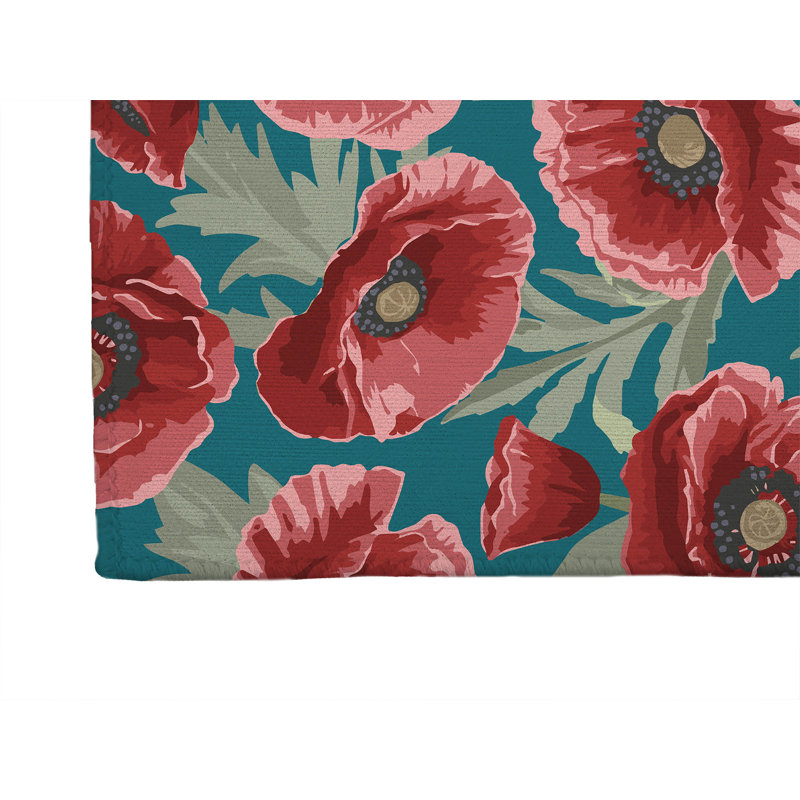 Tapis de bureau léger Poppie, Teal, 0.1" H x 72" W x 48" D x