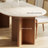 Modern 71" Rectangular Dining Table for 6, Solid Wood Legs, Stone Table-top