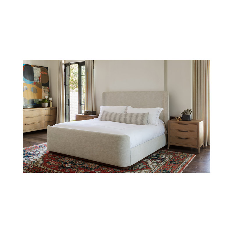 Marcus Upholstered Wingback Bed, Queen