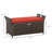 Outsunny 27 Gallon Patio Wicker Storage Bench, Outdoor PE Rattan Patio Furniture, 2-In-1 Large Capacity Rectangle Garden Storage Box With Handles And Cushion, Red