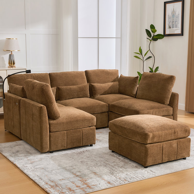 Canapé modulaire Modern, Chenille brun