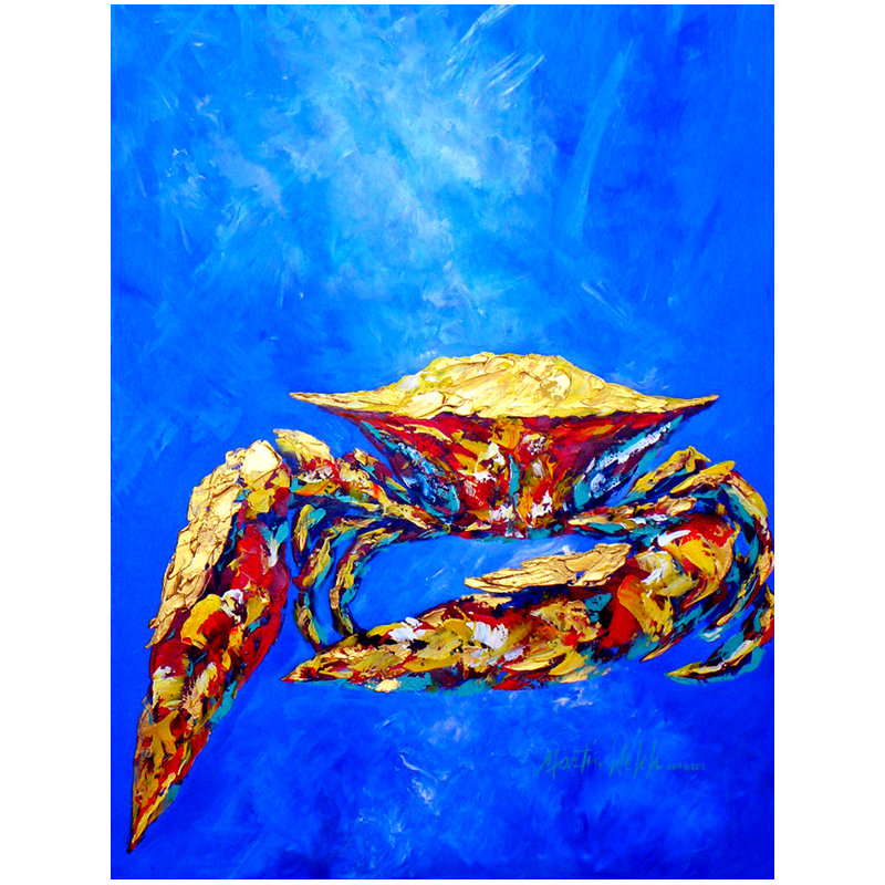 Drapeau de jardin à 2 côtés blue crab on blue sr.