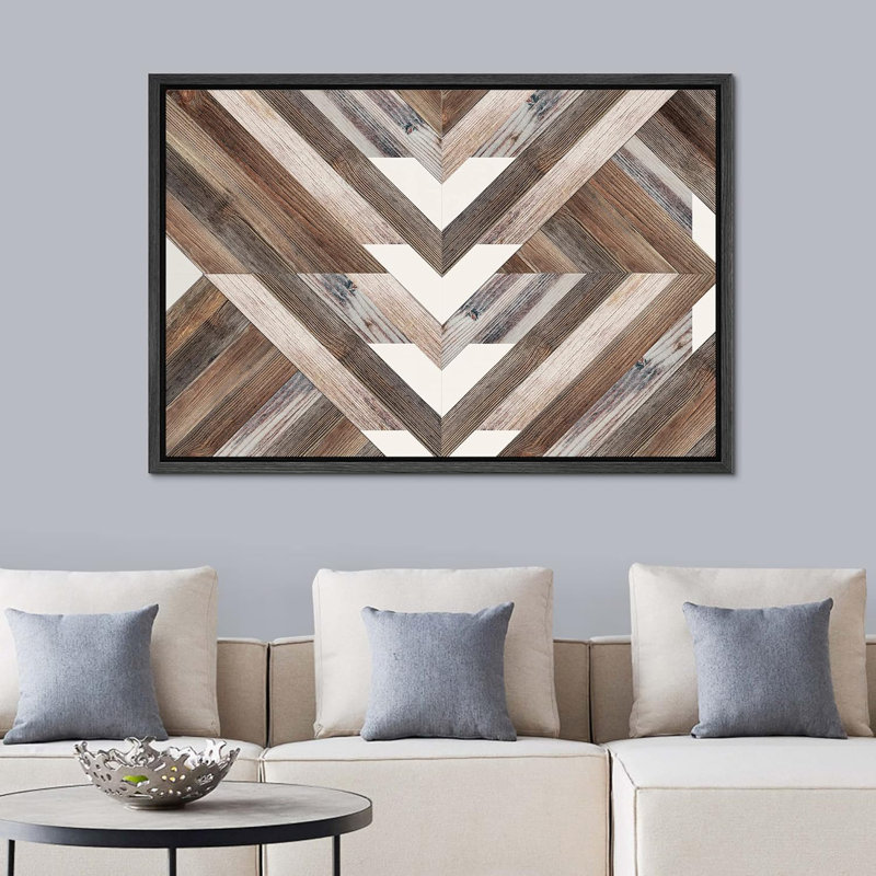 Geometric Western Shape " Western Decor Geometric Triangle Collage Abstract Shapes Art Decor Nordic Rustic Wood Effect Panel "