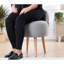 Corbett 48cm Wide Round Solid Colour Footstool Ottoman-295655870