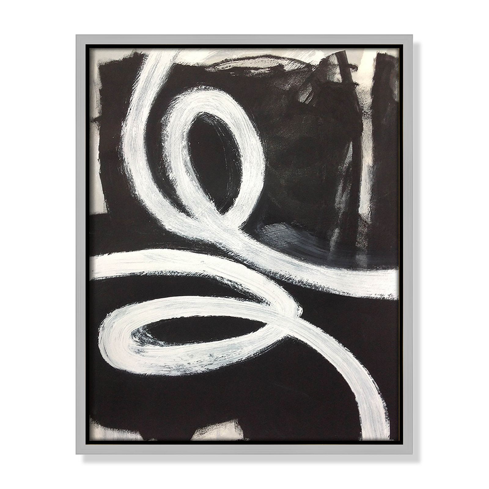Bronte "Swirly Swirls I" Print, 15.5" H x 12.5" W x 2" D, Silver Floater Framed, No