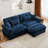 Over Size Modern Two-Seater Sofa With Ottoman-590428403