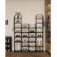 Vertical Shoe Rack, Shoe Shelves, Wood Shoe Organizer for Closet, Entryway, Shoe Tower for Small Spaces, Free Standing, Adjustable, with 2 Hooks-1987207112-1994503924