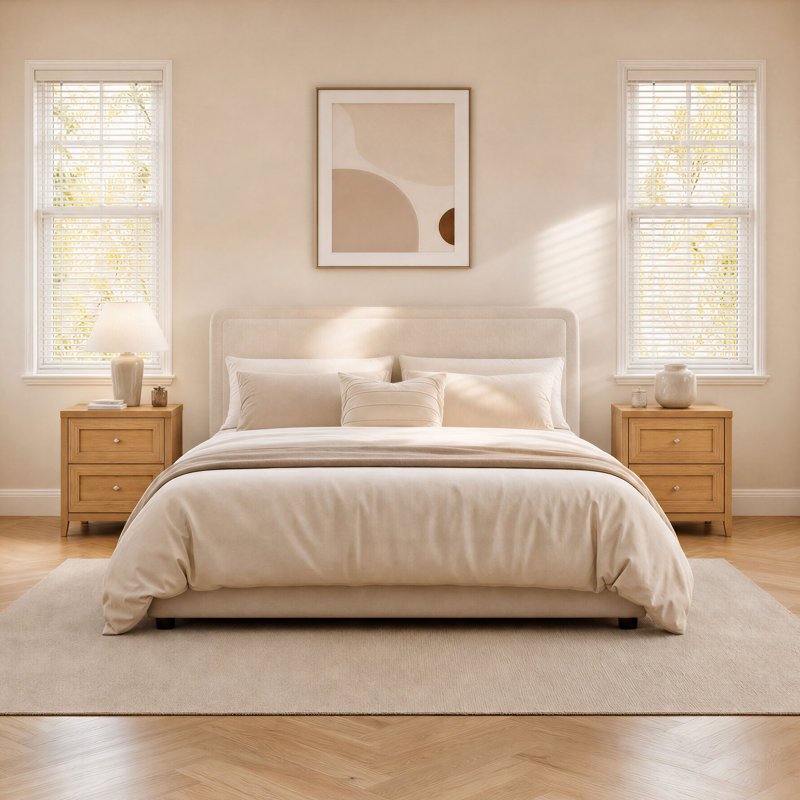  Acero 58cm W Bedside Table, Honey Oak