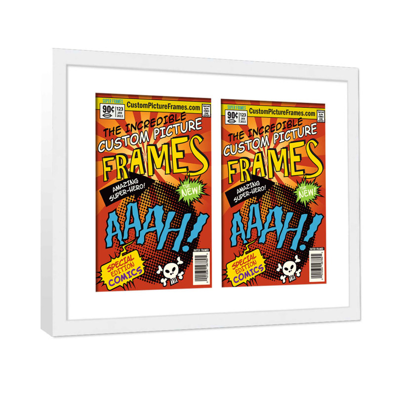 Wood Picture Frame with Mat, 7.25" x 10.5", White/White