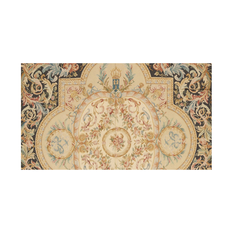 Hand-Knotted High-Quality Cream and Gray Area Rug