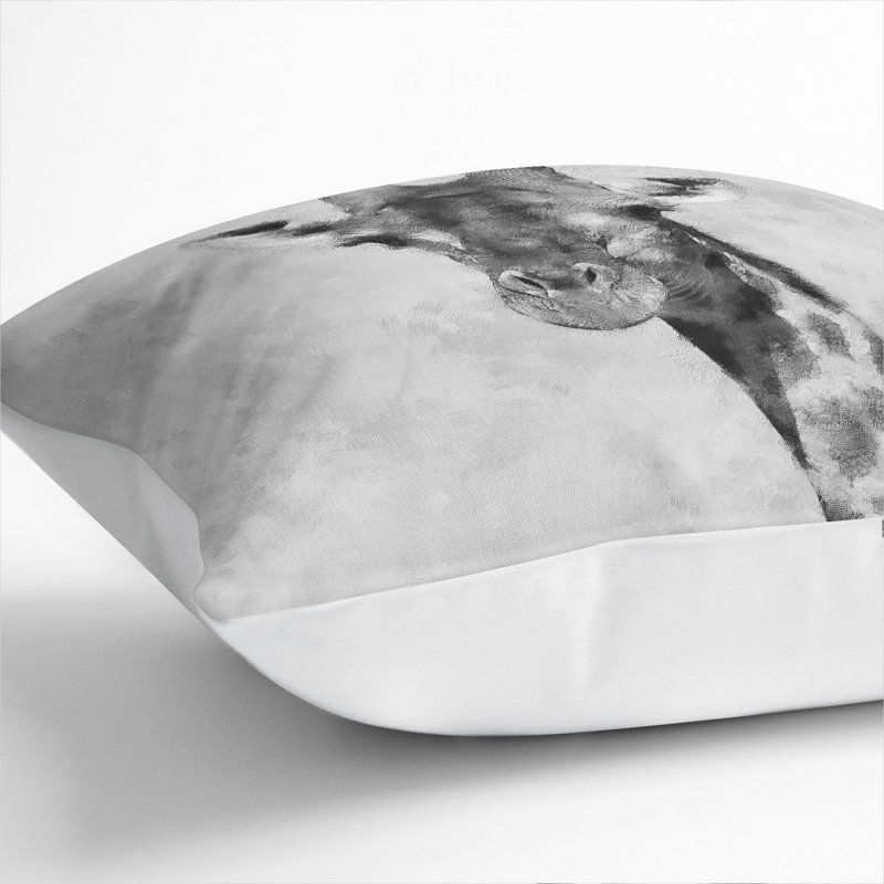 Giraffe Vol.3 Painting Square Throw Cushion, 55cm H x 55cm W x 20cm D, White