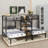 Metal Triple Bunk Bed For 3,Twin Over Twin&Twin Size Bunk Beds With Storage Shelves Staircase-460831705
