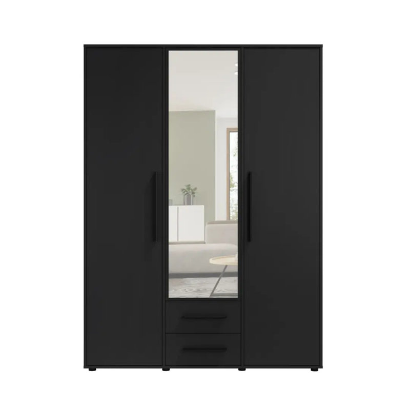 Sunde Manufactured Wood Wardrobe, Black