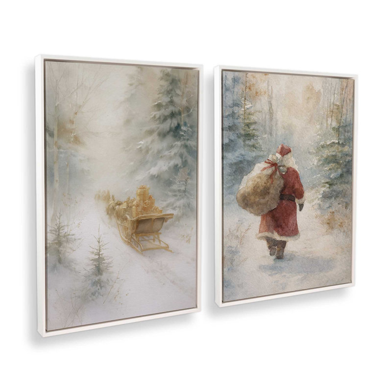 «Journey to Christmas», ensemble de 2 impressions sur toile, H 31 po x l 42 po, Impression encadrée sans passe-partout