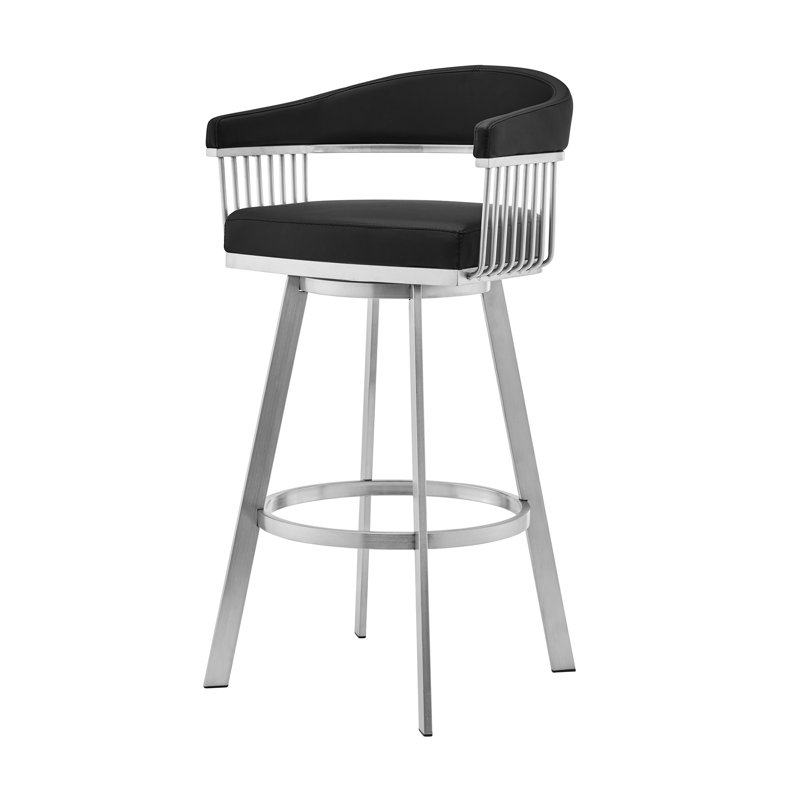 Tabouret de bar pivotant 26 po, Noir, Tabouret de bar (siège d'une hauteur de 29 po)