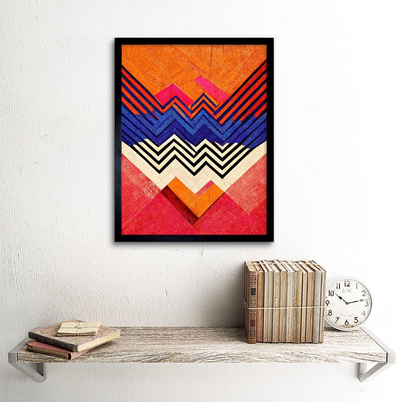 Memphis Design Geometric Abstract Painting - Single Picture Frame Print