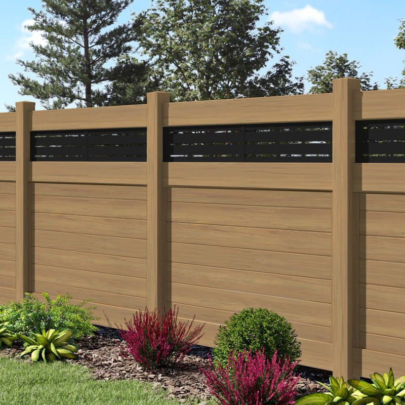 Barrette Outdoor Living Horizontal Boardwalk 6 ft. H x 8 ft. W White Semi-Privacy Vinyl Fencel Panel (Unassembled)