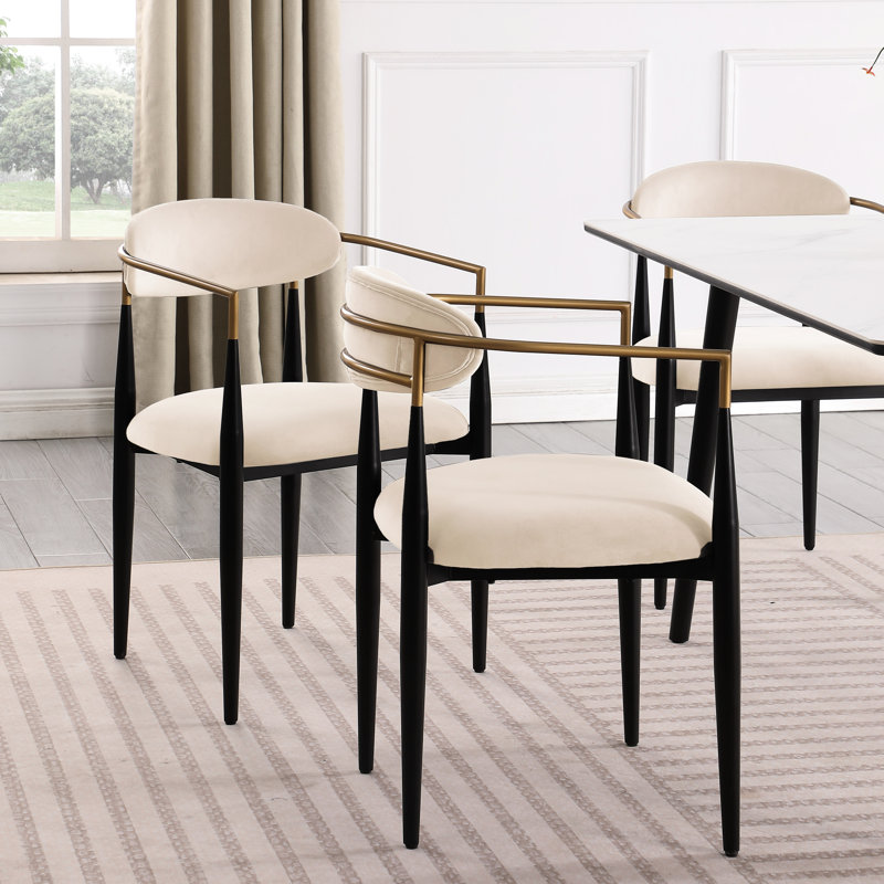 Ensemble de chaises d'appoint rembourrées 2 pièces, Beige