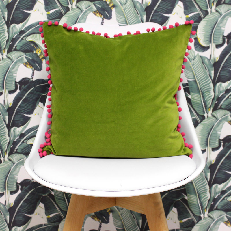 Square Throw Cushion, Green