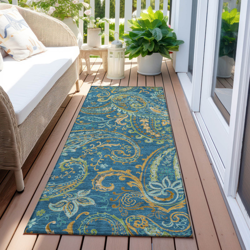 Tapis intérieur / extérieur Kinslee, Tapis de couloir 2 pi 3 po x 7 pi 6 po