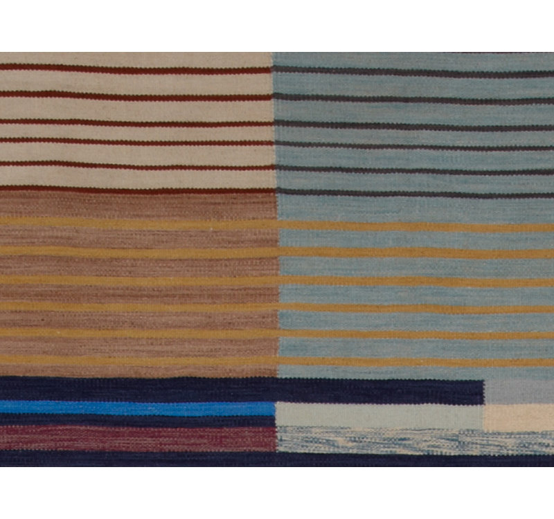 Striped Area Rug in Orange/Blue