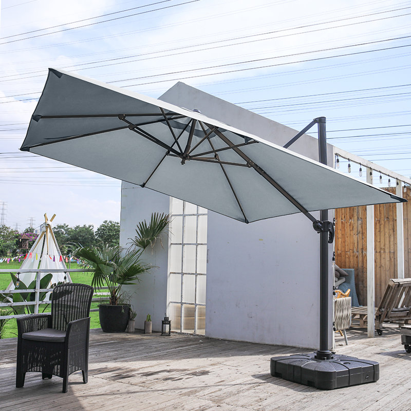 Aappo 300cm Cantilever Parasol, Light Grey