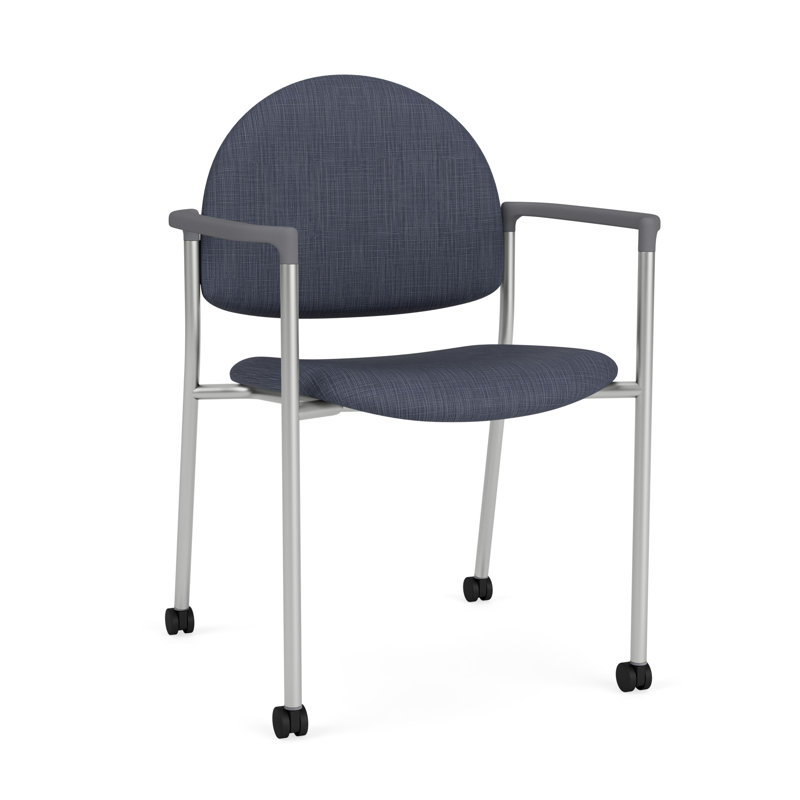 Chaise d'invité à chat avec roulettes, Argent, Plot Line bleu marine