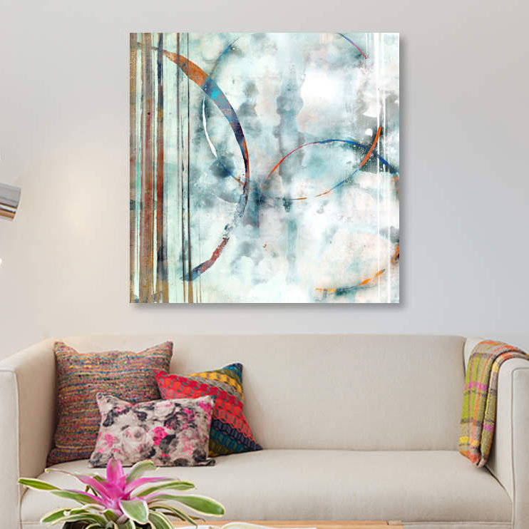 «Seafoam II» par Edward Selkirk, reproduction sur toile tendue sur châssis, H 48 po x l 48 po x P 1,5 po, Pas de tapis
