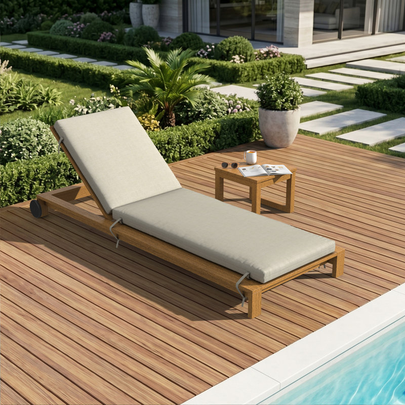 Lani Sunbrella® Outdoor Chaise Lounge Cushion, 24" W x 73" D, Sunbrella Play Sage