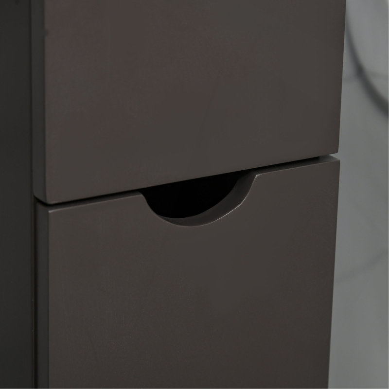 Armoire de rangement pour salle de bain de 54 po de hauteur, tour à linge autoportante avec tablette à 2 niveaux et tiroirs, rangement de plancher étroit