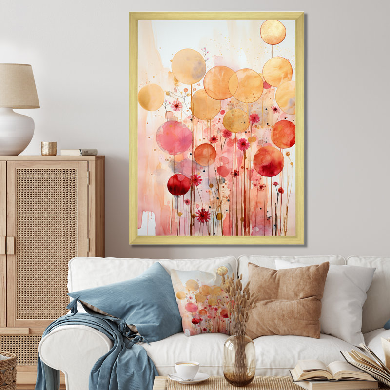 Serendipity, circulaire, géométrie, minimalisme I, H 32 po x l 24 po x P 1 po, Encadrement doré