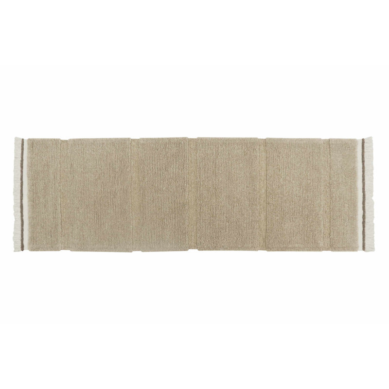 Tapis en laine Steppe - mouton beige, Tapis de couloir 2 pi 7 po x 7 pi 6 po