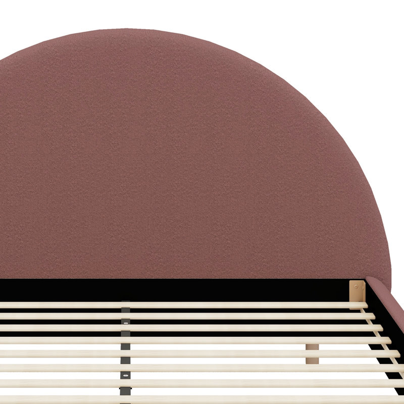 Base de lit tapissier Minimalist, Double, Rouge brun-roux