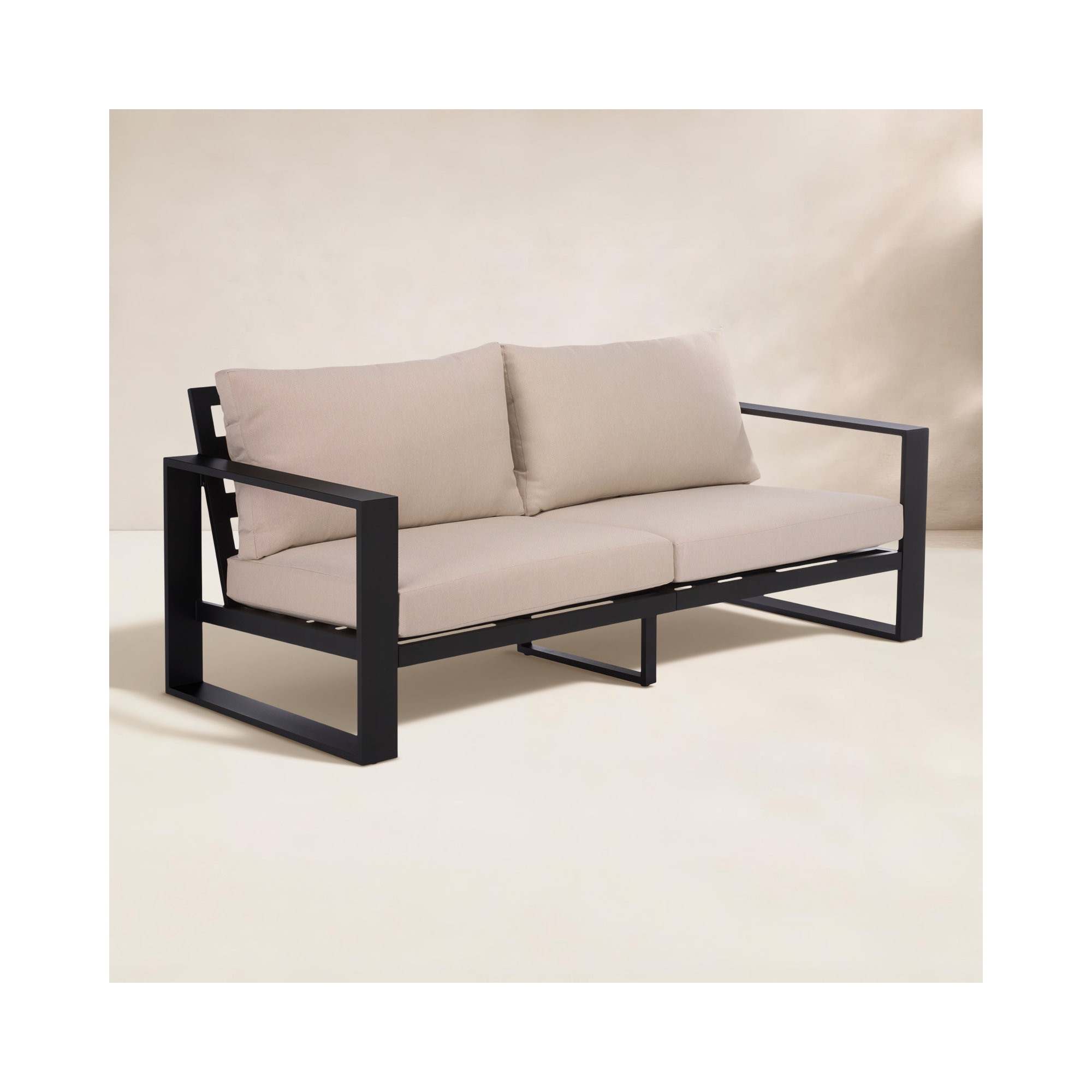 Dwyer Aluminum Outdoor Sofa, Black